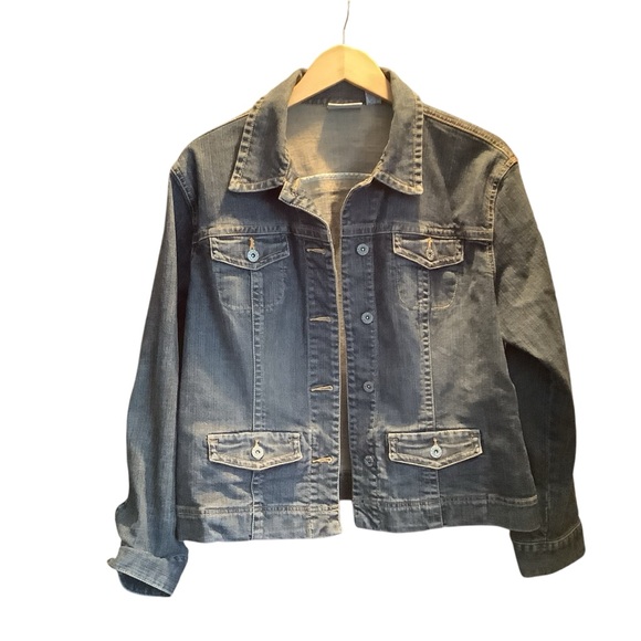 Chico's Platinum Classic Denim Jacket - Picture 1 of 15